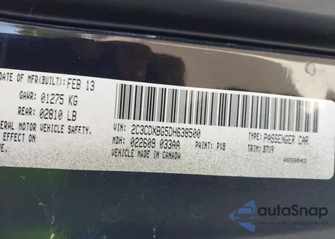 2013 Dodge Charger Se z USA, uszkodzony, nr VIN 2C3CDXBG5DH638500